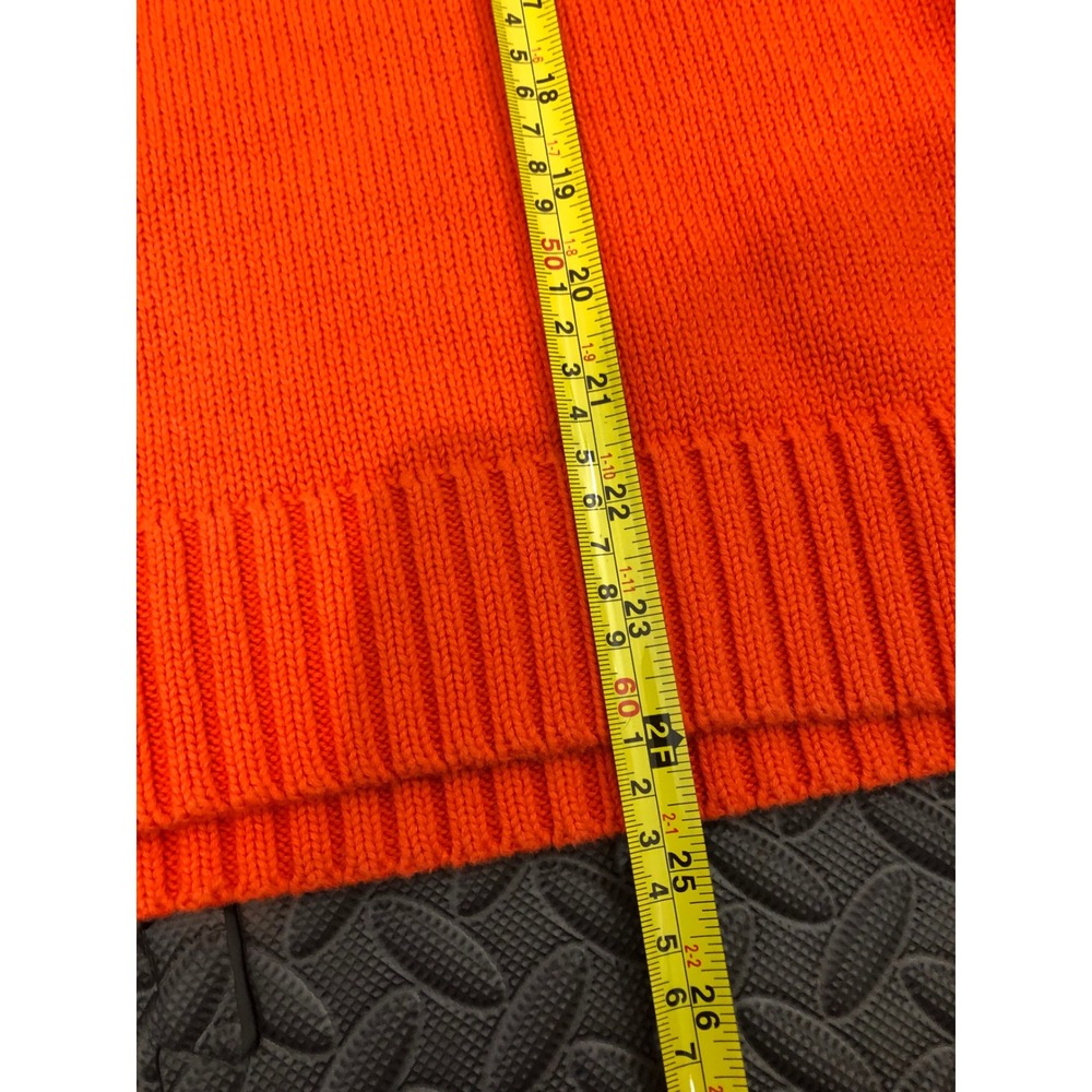 Lauren Ralph Lauren Sweater Women S Petite Orange Quarter Zip Crest Cotton Knit - Picture 6 of 8